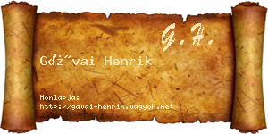 Gávai Henrik névjegykártya
