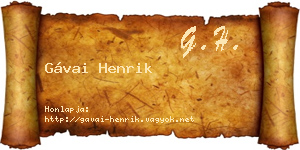 Gávai Henrik névjegykártya